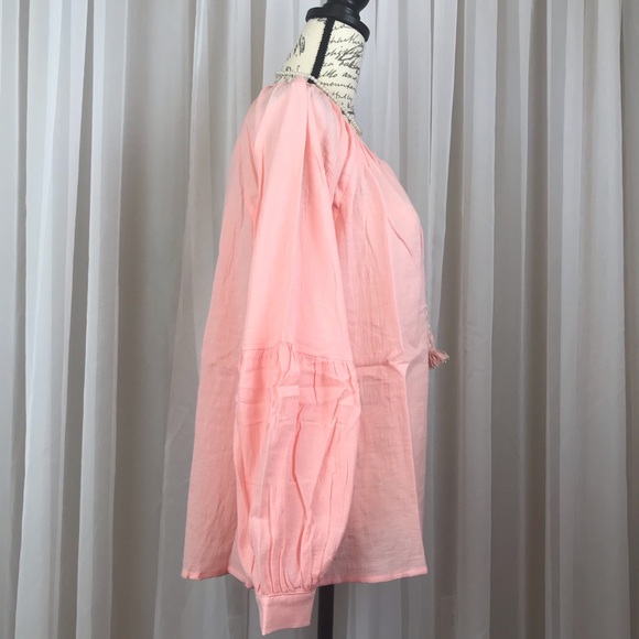NWT Very J Boho Peasant Blush Blouse Sz L - Picture 5 of 8